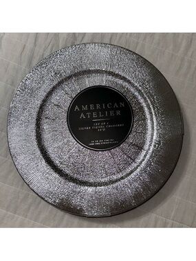 American Atelier Set of 4 Silver Vienna Charger 13” Plates